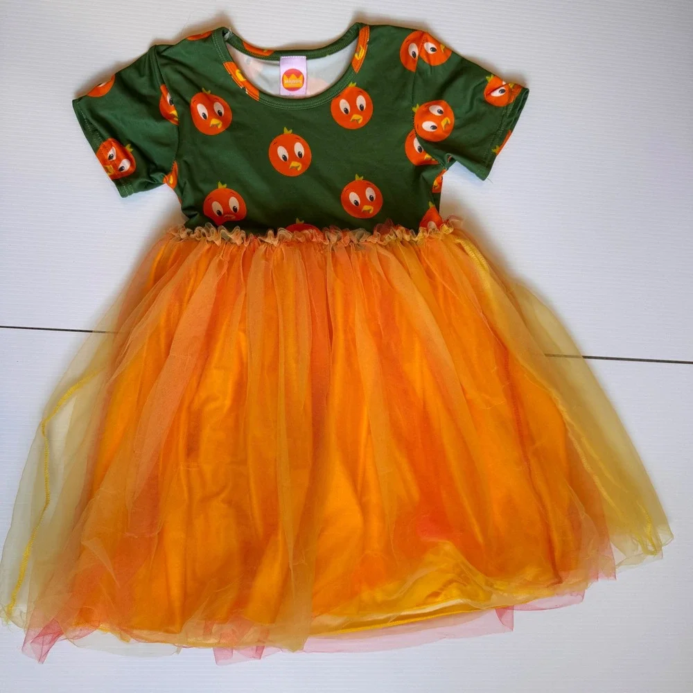 Orange‎ Bird Tutu Dress Kids 8 Green Orange Epcot Whitydarling